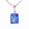 Stainless Steel Square Pendant with 5A Zircon