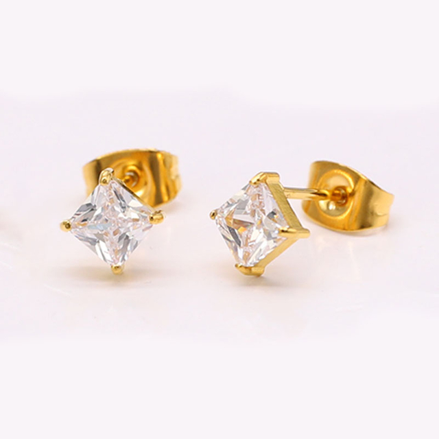 Stainless Steel Stud Earring with Single Holder