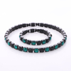 Stainless Steel Heavy Cuban bracelet neckchain with Swarovski crystal