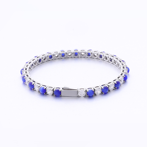 Stainless Steel Tennis Chain With agate and white zircon