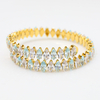 Stainless Steel Adjustable Tennis Bracelet Bangle With 5A Zircon