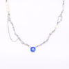 Stainless Steel Square Pendant Necklace With Colorful Swarovski Crystal 