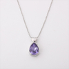 Stainless Steel Water Drop Pendant Necklace with Swarovski Crystal 