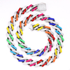 Stainless Steel Enamel Prong Cuban Chain with 5A Zircon