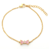 Stainless Steel Bow bracelet with 5A Zircon