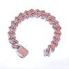 Stainless Steel Silver Prong Cuban Chain With 5A Zircon