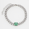 Stainless Steel Cuban Chain Bracelet with 5A Zircon