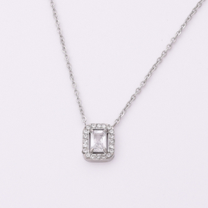 Stainless Steel Charm Pendent Necklace with 5A Zircon
