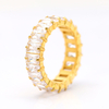 Stainless Steel Eternity Ring with Square Zircon