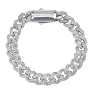 Stainless Steel Iced Out Cuban Chain With 5A Zircon 