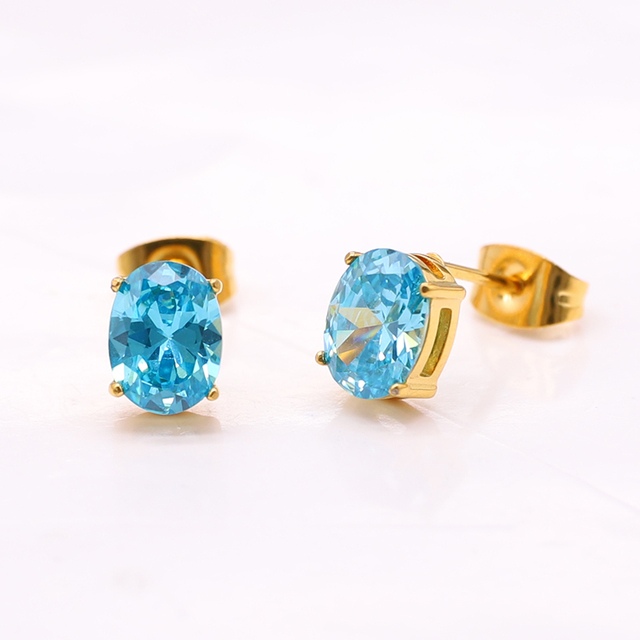 Stainless Steel Oval Stud Earring