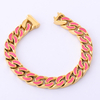 Stainless Steel Gold Enamel Cuban Chain