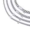 Stainless Steel Silver Color Cuban Chain With CZ Single Side Clasp