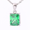 Stainless Steel Square Pendant with 5A Zircon