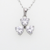 Stainless Steel Heart Pendant with 5A Zircon