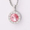 Stainless Steel Round Pendant with Swarovski Crystal