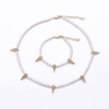 Stainless Steel Cone Pendant Pearl Necklace