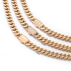 Stainless Steel PVD 18K Gold Cuban Chain With CZ Arc Clasp