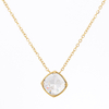 Stainless Steel Square Pendant Necklace with Swarovski Crystal