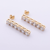 Stainless Steel Tennis Chain Drop Earring with Zircon 