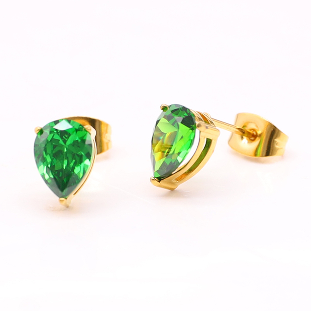 Stainless Steel Pear Stud Earring