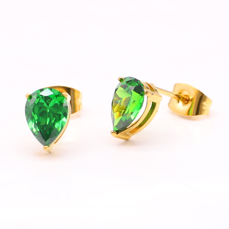 Stainless Steel Pear Stud Earring