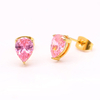 Stainless Steel Pear Stud Earring