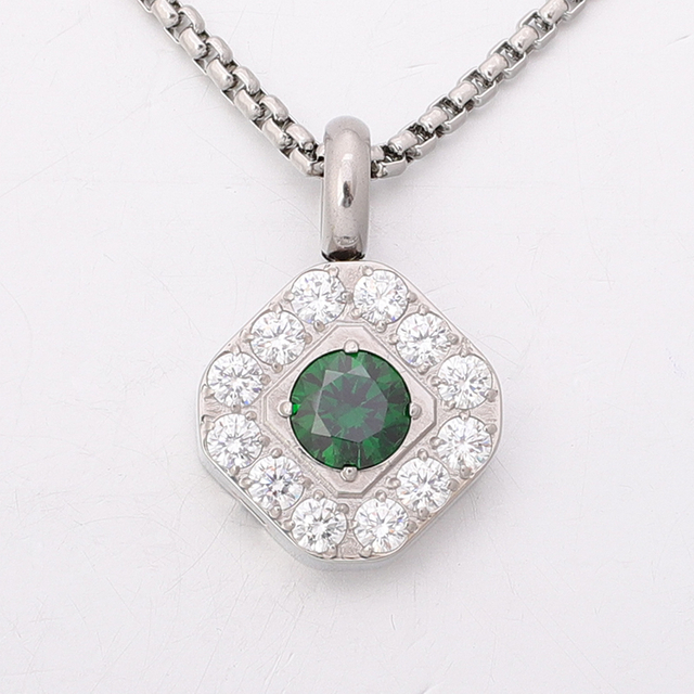 Stainless Steel Minimalis Pendant with 5A Zircon