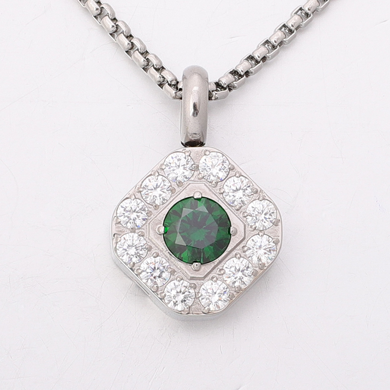 Stainless Steel Minimalis Pendant with 5A Zircon