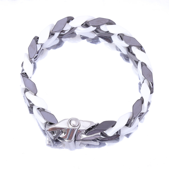 Stainless Steel Ceramic Flat Cuban Chain