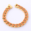 Stainless Steel Gold Enamel Cuban Chain