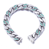 Stainless Steel Silver Flat Cuban Chain With 5A Zircon