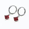 Stainless Steel Square Silver Drop Earring