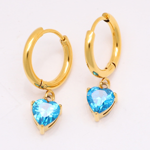 Stainless Steel Heart Drop Earring