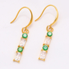 Stainless Steel Drop Earring with Square Zircon 