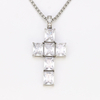 Stainless Steel Cross Pendant with 5A Zircon 