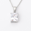 Stainless Steel Square Pendant with 5A Zircon