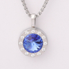 Stainless Steel Round Pendant with Swarovski Crystal