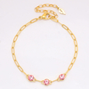 Stainless Steel Adjustable Bracelet with Colorful Crystal