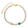 Stainless Steel Adjustable Tennis Pendent Bracelet with 5A Zircon