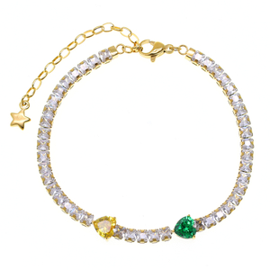 Stainless Steel Adjustable Tennis Pendent Bracelet with 5A Zircon