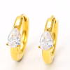 Stainless Steel Gold Hoop Earring with Zircon In Multiple Shapes