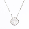 Stainless Steel Square Pendant Necklace with Swarovski Crystal