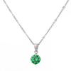 Stainless Steel Round Pendant Necklace with 5A Zircon