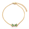 Stainless Steel Bow bracelet with 5A Zircon