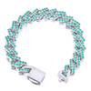 Stainless Steel Silver Prong Cuban Chain With 5A Zircon