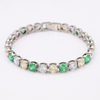 Stainless Steel Tennis Bracelet With Colorful CZ