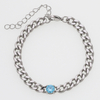 Stainless Steel Cuban Chain Bracelet with 5A Zircon