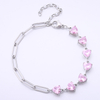 Stainless Steel Adjustable Heart Bracelet with 5A Zircon