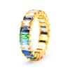 Stainless Steel Eternity Ring with Square Zircon